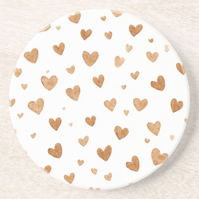 Cream Hearts Coaster (Front)