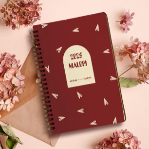 Cream Hearts on Burgundy - Minimal Valentine  Planner
