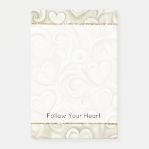 Cream Hearts Post-it Notes