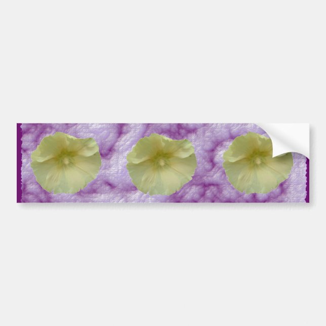 Cream Hollyhock Bumper Sticker (Front)