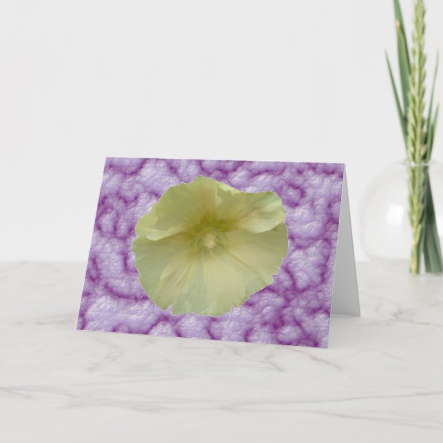Cream Hollyhock Greeting Card (Front)