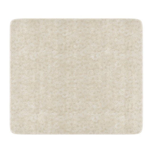 Cream Hoops Sequins Sparkle Shiny Shimmer Glitter Cutting Board (Front)