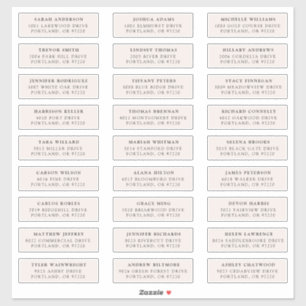 Cream   Individual Guest Address Labels