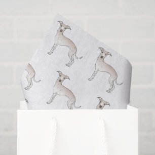 Cream Italian Greyhound Cute Cartoon Dog Pattern Tissue Paper