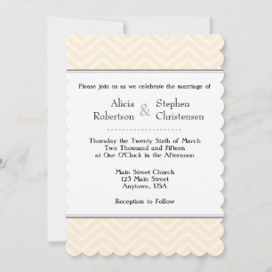 Cream Ivory Chevron Wedding Invitations