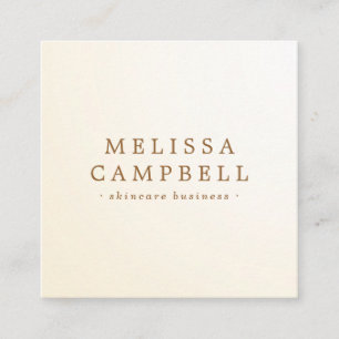 Cream ivory classy professional minimalist square business card