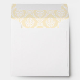 Cream Ivory Damask Lined Wedding Envelope