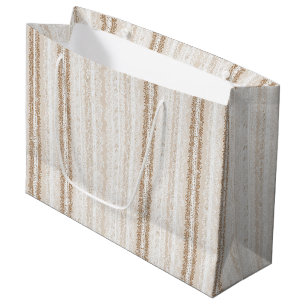 Cream Ivory Faux Lace Bridal Shower Large Gift Bag