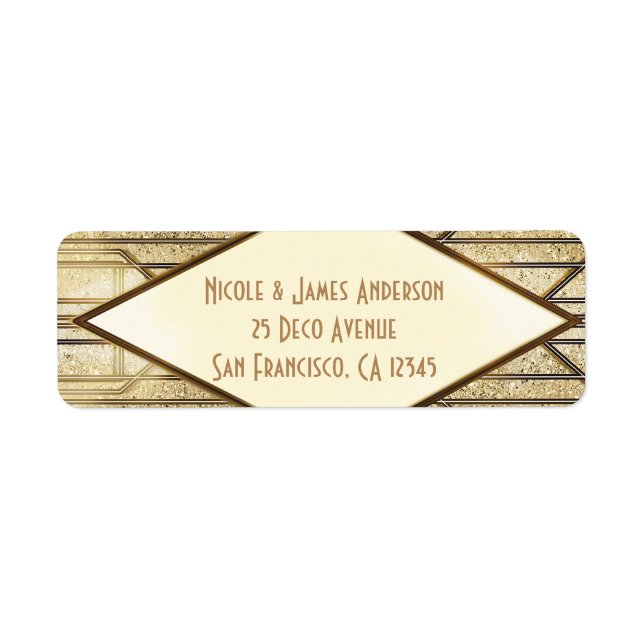 Cream Ivory Gold 20's Art Deco Gatsby Glam Wedding (Front)