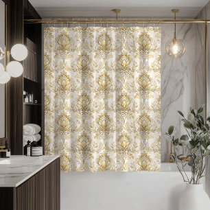 Cream Ivory Shower Curtain Elegant Vintage Look