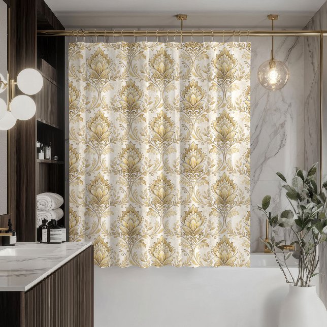 Cream Ivory Shower Curtain Elegant Vintage Look (Cream Ivory Shower Curtain Elegant Vintage Look)