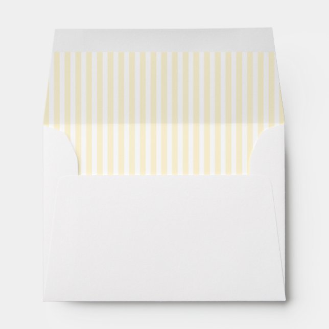 Cream Ivory Vertical Stripe Lined Envelope (Back (Bottom))