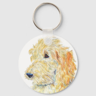 Cream Labradoodle #2 Keychain