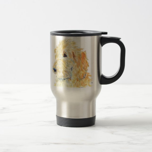 Cream Labradoodle #2 Travel Mug (Right)