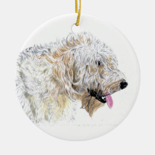 Cream Labradoodle Ceramic Tree Decoration
