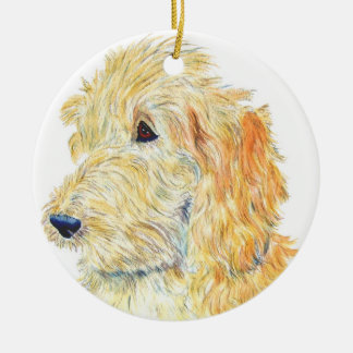Cream Labradoodle Ceramic Tree Decoration