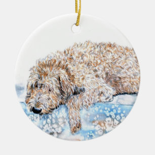 Cream Labradoodle Ceramic Tree Decoration