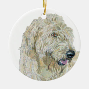 Cream Labradoodle Ceramic Tree Decoration