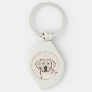 Cream Labrador Retriever Art Cute Lab Dog Head Key Ring