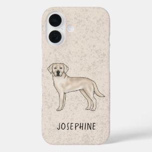 Cream Labrador Retriever Cute Lab Dog Custom Name iPhone 16 Case