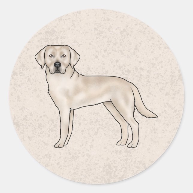 Cream Labrador Retriever Cute Lab Dog Standing Up Classic Round Sticker (Front)
