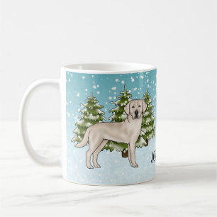 Cream Labrador Retriever Dog Christmas Custom Name Coffee Mug