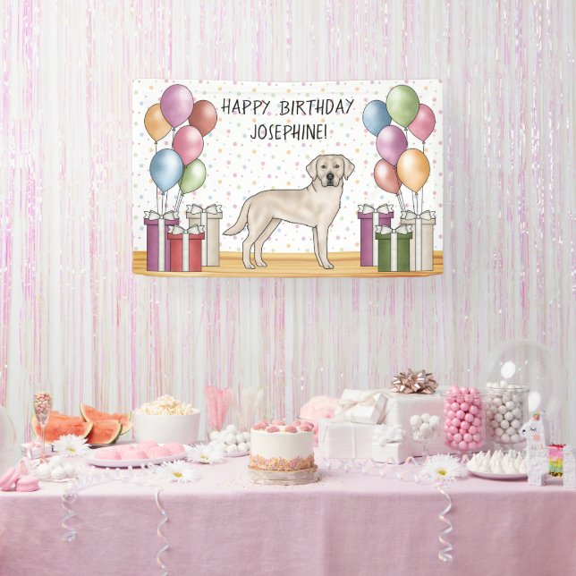 Cream Labrador Retriever Lab Dog Colourful Birthda Banner (Party)