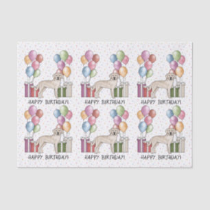 Cream Labrador Retriever Lab Dog Colourful Birthda Tissue Paper