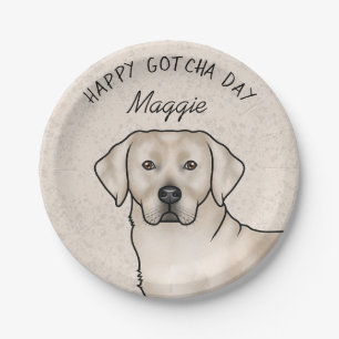 Cream Labrador Retriever Lab Dog Happy Gotcha Day Paper Plate
