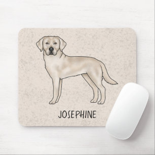 Cream Labrador Retriever Lab Dog With Custom Name Mouse Mat