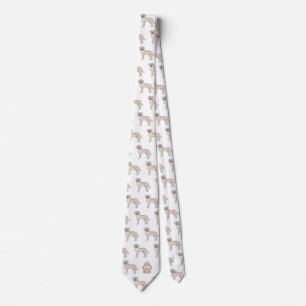 Cream Labrador Retriever Pattern Custom Monogram Tie