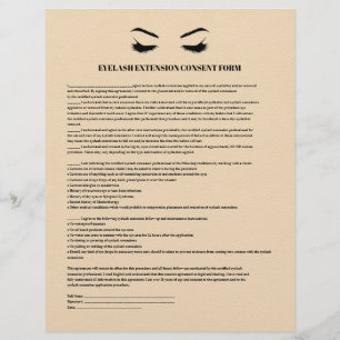 Cream Leather EYELASH EXTENSION CONSENT FORM Flyer