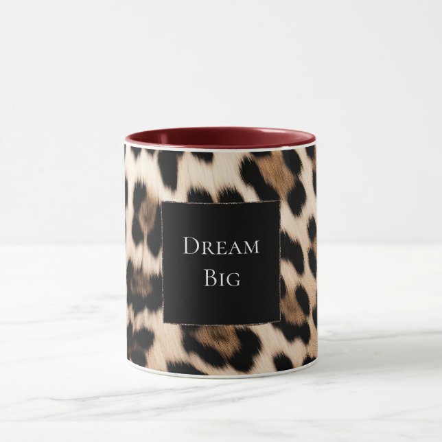Cream Leopard Animal Birthday Mug (Center)