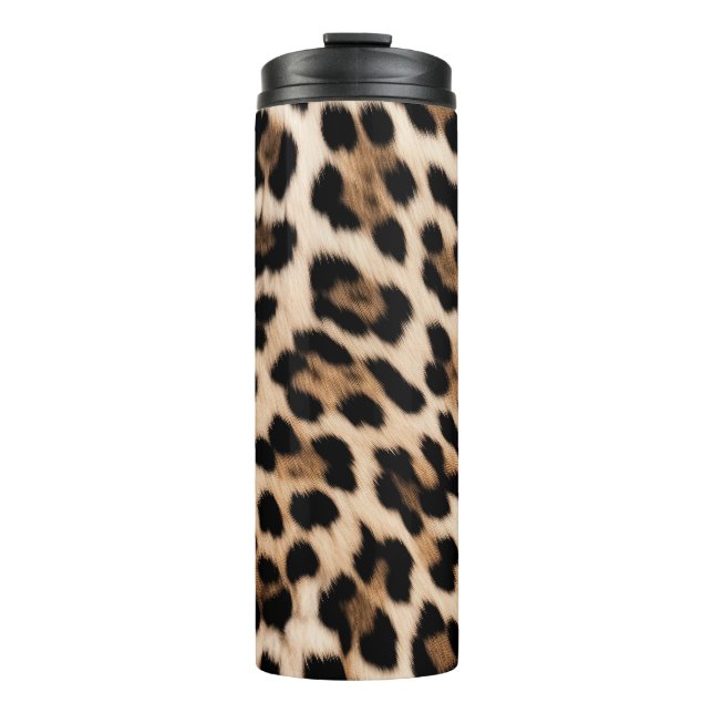 Cream Leopard Animal Birthday Thermal Tumbler (Front)
