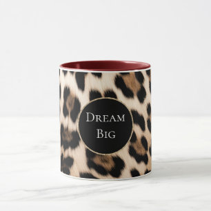Cream Leopard Animal Glitter Frame Mug