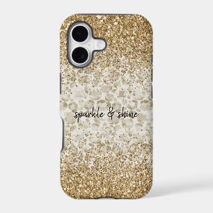 Cream Leopard Print Glitzy Gold Sparkle