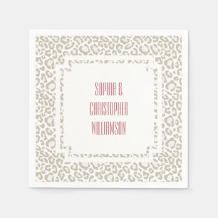 Cream Leopard Print Napkin