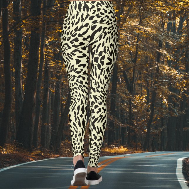 Cream Leopard Safari Print Leggings (Creator Uploaded)