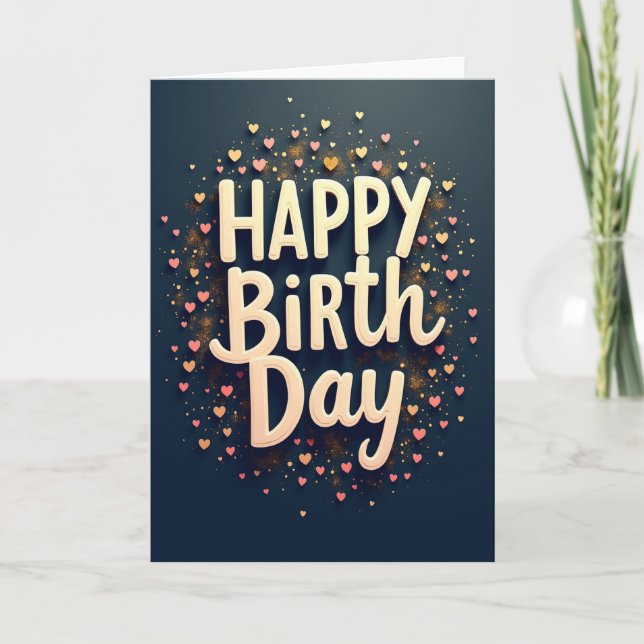 Cream Letter Birthday Card (Front)