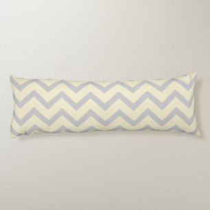 Cream & Light Grey Chevron Zigzag Pattern Body Cushion