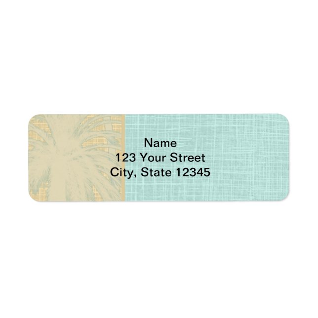 Cream Linen and Blue Palm Trees (Front)