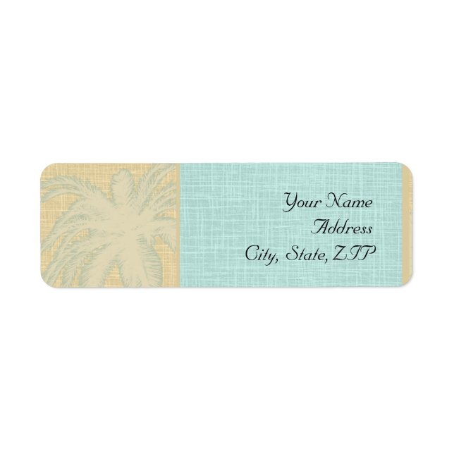 Cream Linen and Blue Palm Trees (Front)