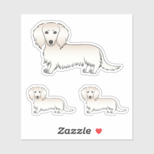 Cream Long Hair Dachshund Cute Cartoon Dog Designs