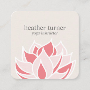 Cream Lotus wellness spa massage yoga Square Business Card