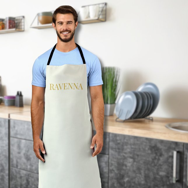 Cream Luxury Custom Serif Name Gift For Her Apron (Creator Uploaded)