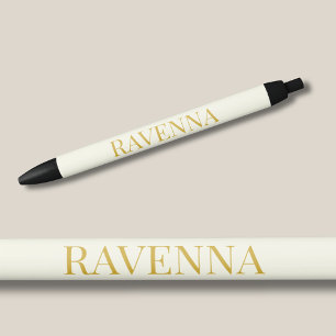Cream Luxury Custom Serif Name Gift For Her Black Ink Pen
