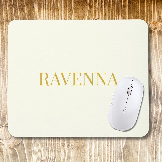 Cream Luxury Custom Serif Name Gift For Her Mouse Mat (Creator Uploaded)