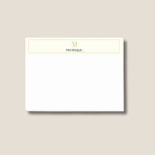 Cream Luxury Serif Personalised Monogram Post-it Notes