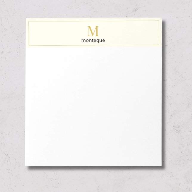Cream Luxury Serif Personalized Monogram Notepad (Creator Uploaded)