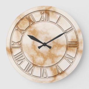 Cream Marble Print Wall Clock